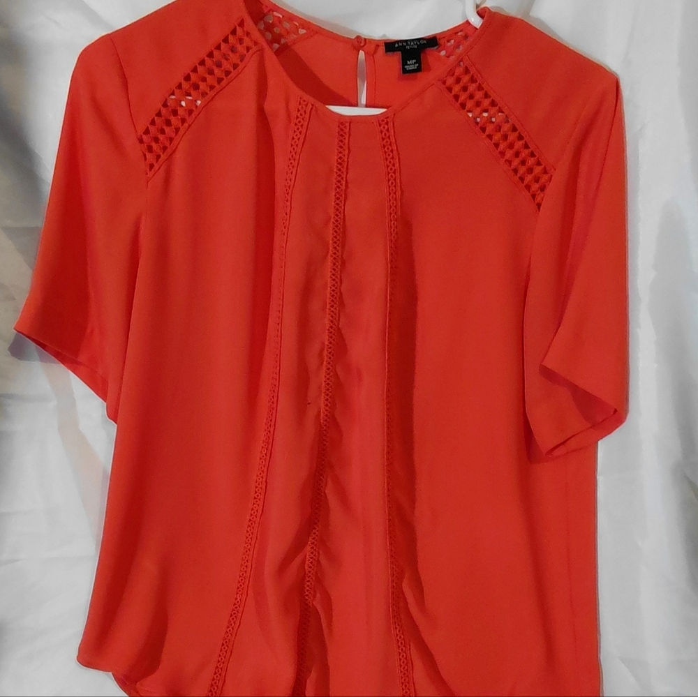 Ann Taylor Factory Vibrant Red Blouse